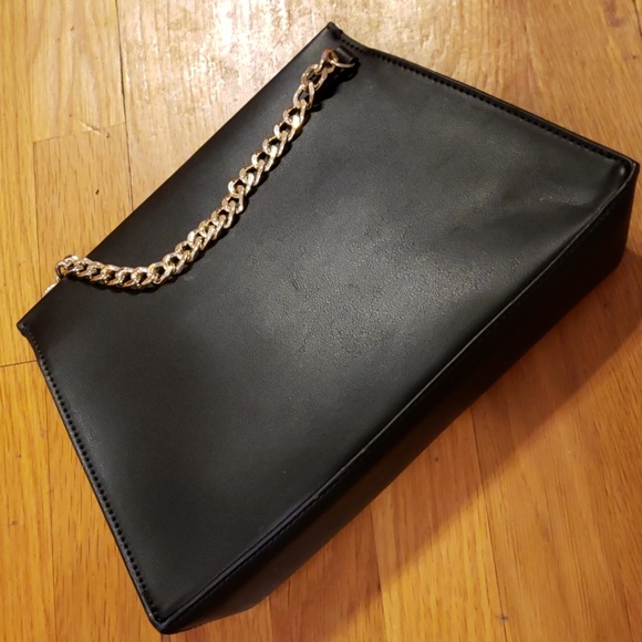 NWT Express Black Leather Rhinestone & Chain Purse - Picture 6 of 8